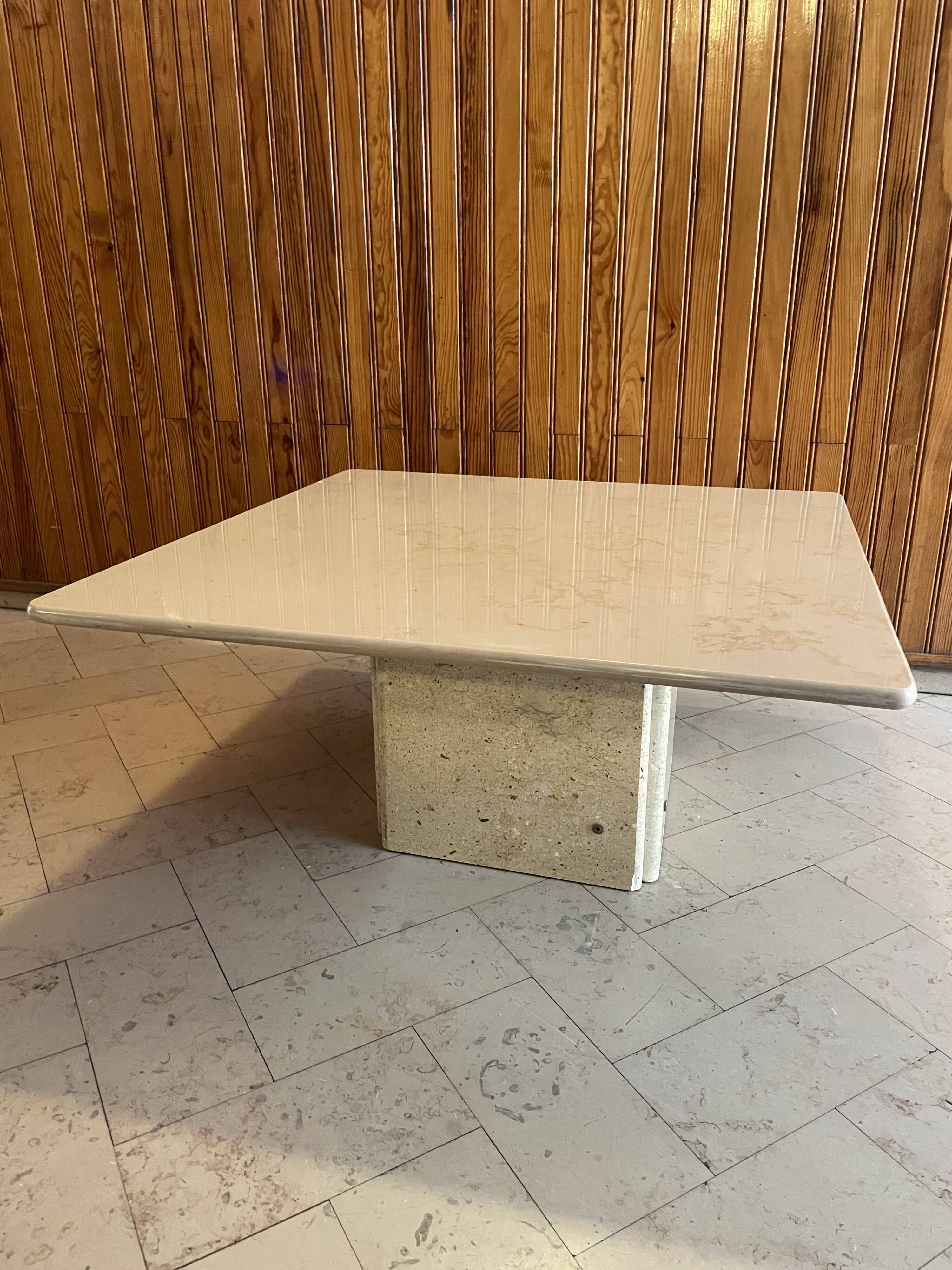 Travertine coffee table 1980