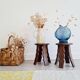 Paire de tabourets en bois - chevets brutalistes