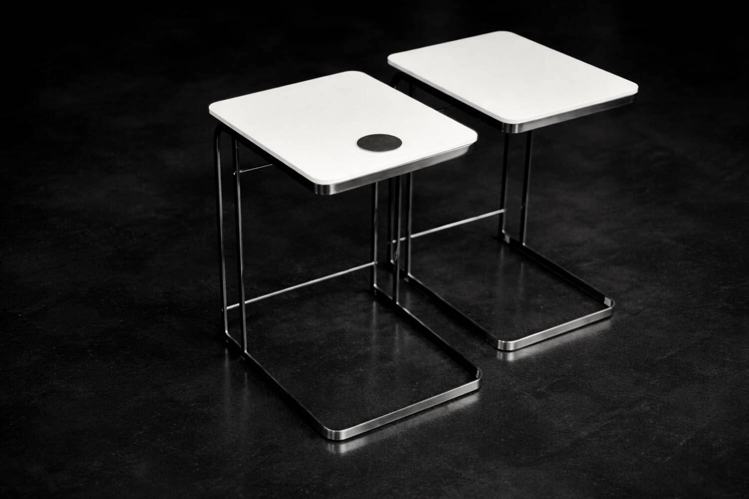 Vintage Mid-Century Italian Modern White Coffee Tables Carlotta