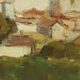 Peinture moderne signée Leonardo Stroppa, vue de Florence '900
