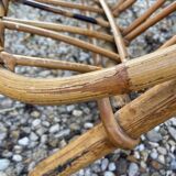 Vintage rattan magazine rack table