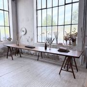 XXL trestle farm table 4m and its benches
