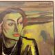Portait de femme Fauviste, tableau huile sur toile 1947, LUC PEROT 'Colette