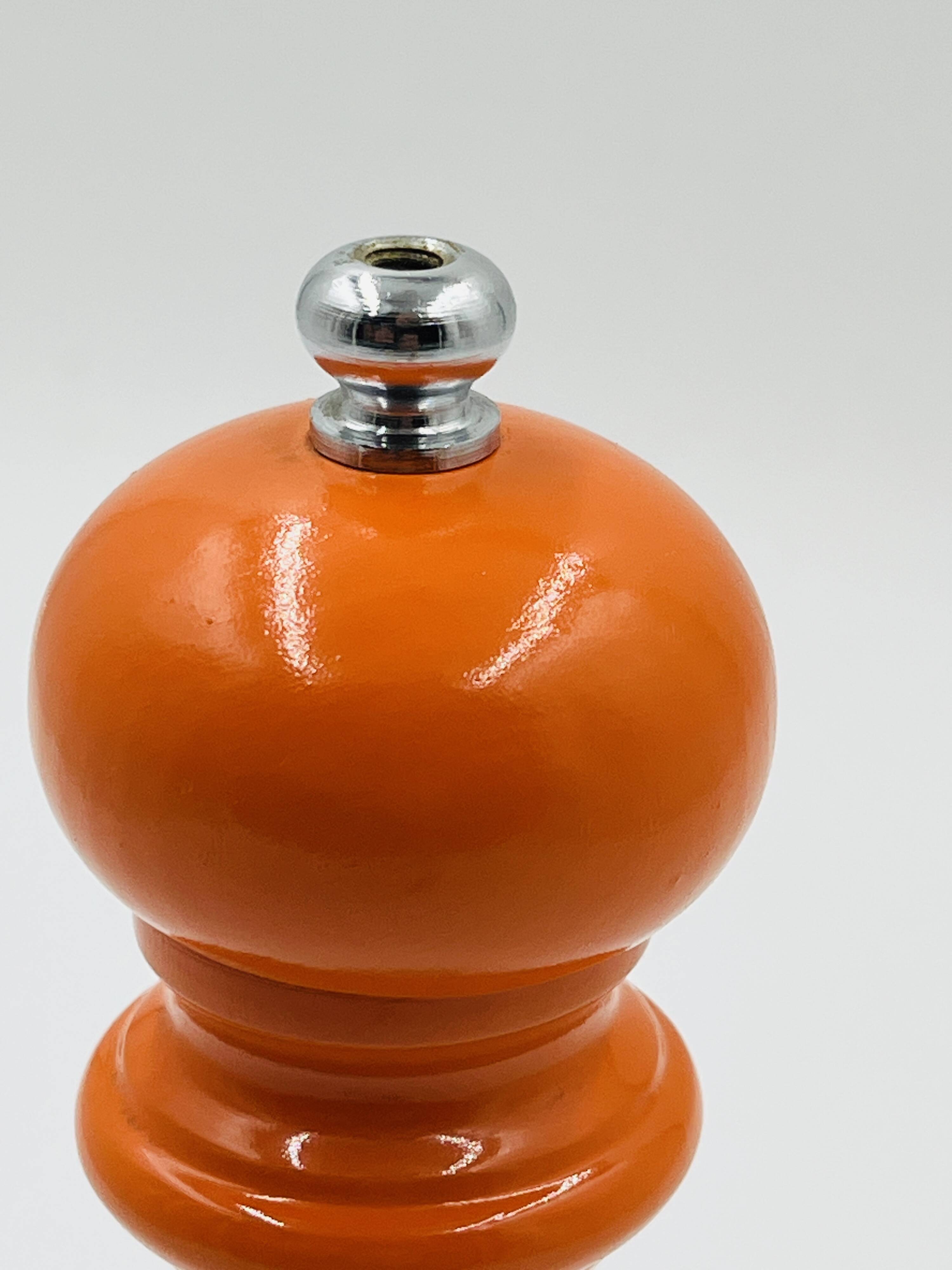 Vintage orange Peugeot pepper mill