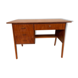 Bureau scandinave teck 1950 1960 vintage rétro ancien - pieds compas - 3 tiroirs - LEGRAND D