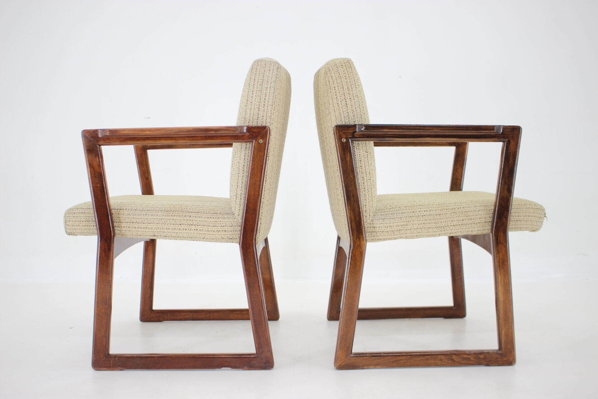 Pair of beech armachairs ,czechoslovakia 1960s