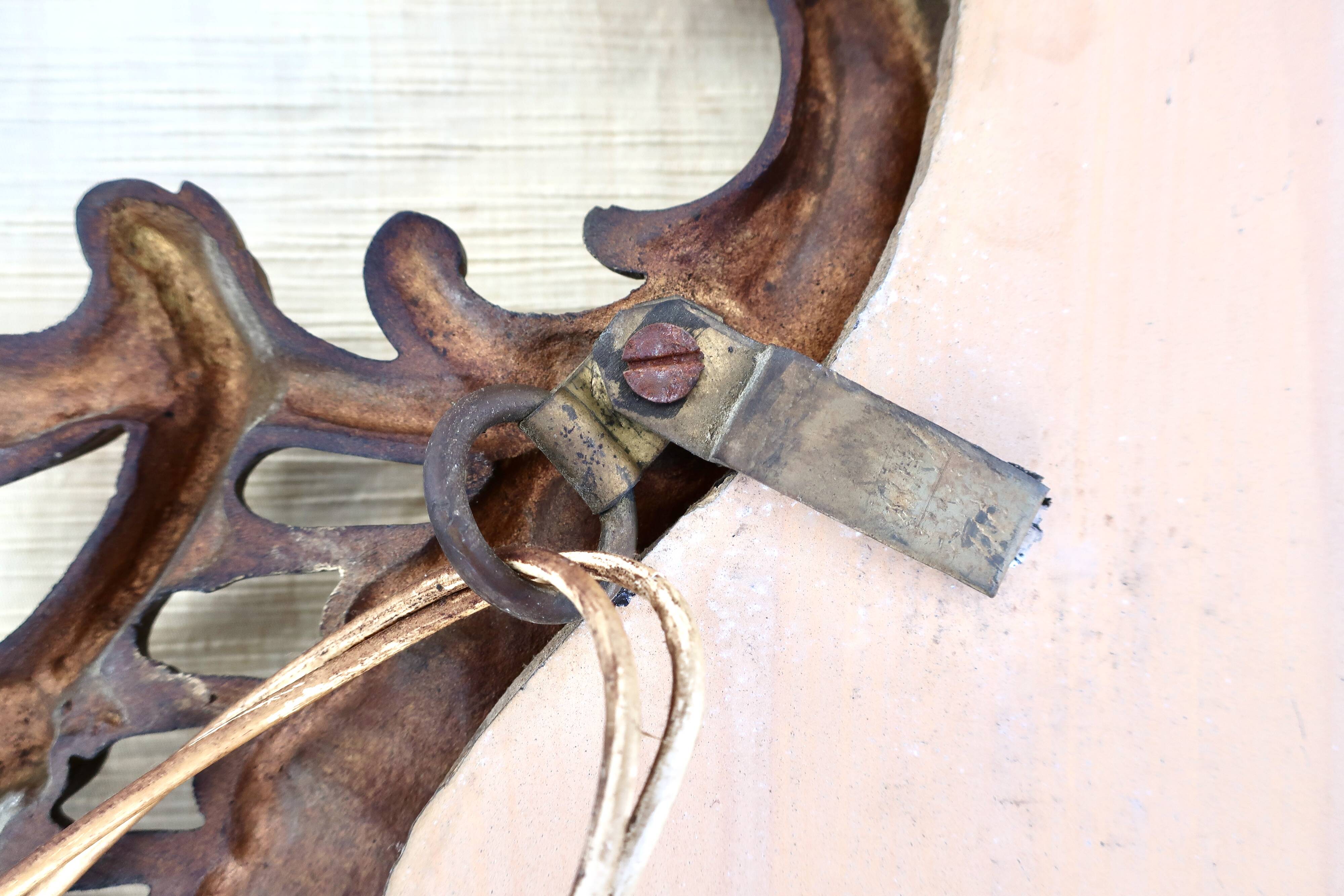 19th century baroque bronze mirror h= 104 cm