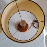 Vintage turned wooden bedside lamps