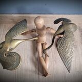 Duo herons brass wings