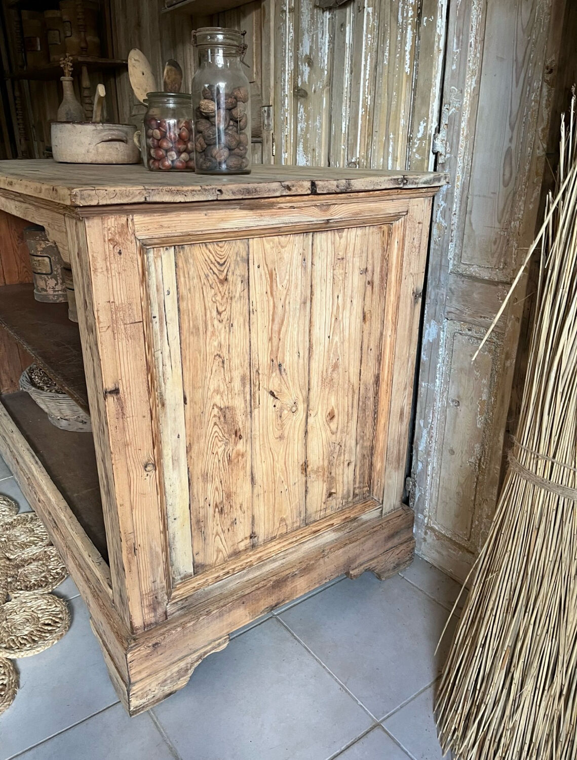 Old solid pine counter