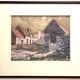 Gouache et charbon, Un hameau à La Haye, ch. Levaché