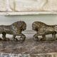 Pair of Medici lions in alabaster, Italy 19th century