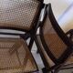Trio de chaises pliantes en bois & cannage vintage années 60