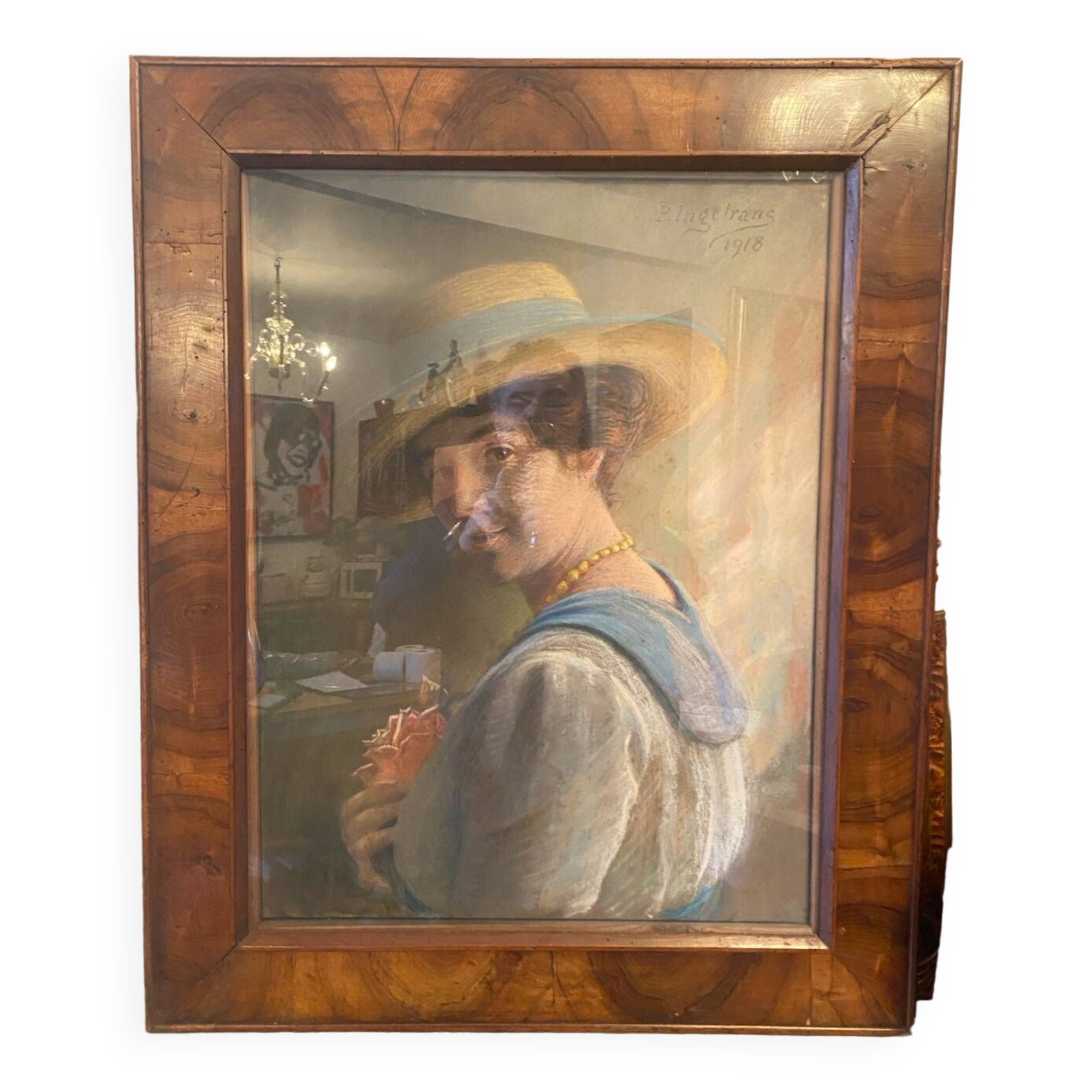 Signed portrait of a woman from 1918