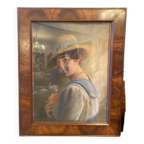 Portrait de femme signé de 1918
