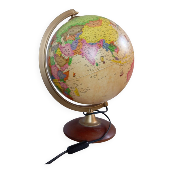 Globe terrestre effet vieille carte, Technodidattica - Italie - Bon état sur Selency