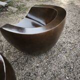 Pair of Moon armchairs in fibreglass