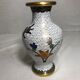 Vase cloisonné laiton dessins fleurs émaillés décoration vintage #2