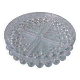 Plat en verre à 4 compartiments