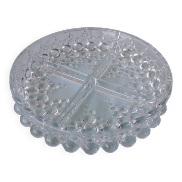 Plat en verre à 4 compartiments