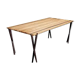 Multiline beech design table and matte black steel