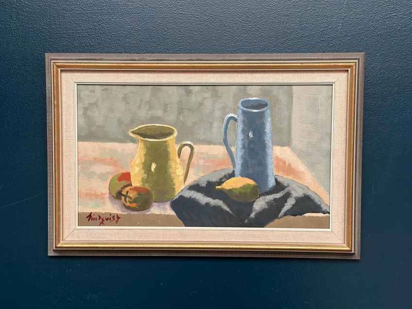 Original Swedish Oil On Canvas – “Still Life” By Lindqvist