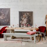 Burgundy toad armchair