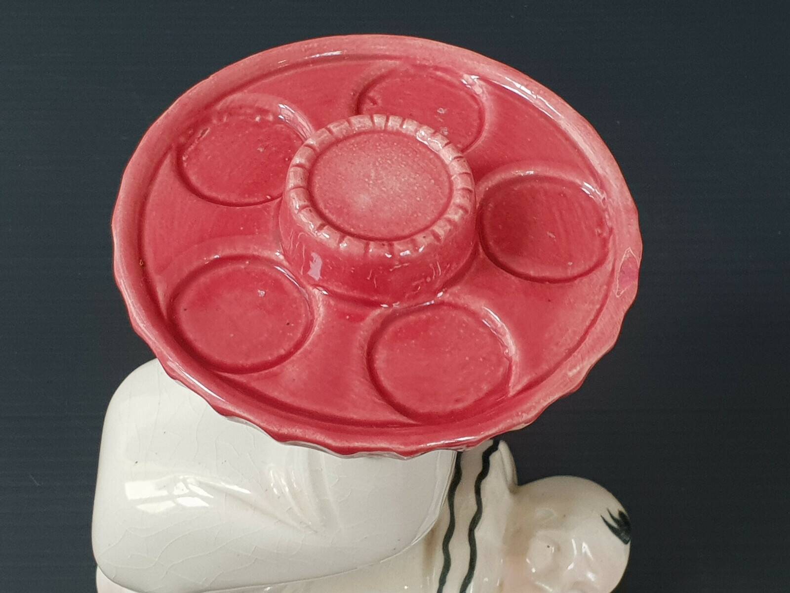Service a liqueur 1950 vintage clown jongleur ceramic 50s 50's 1950s
