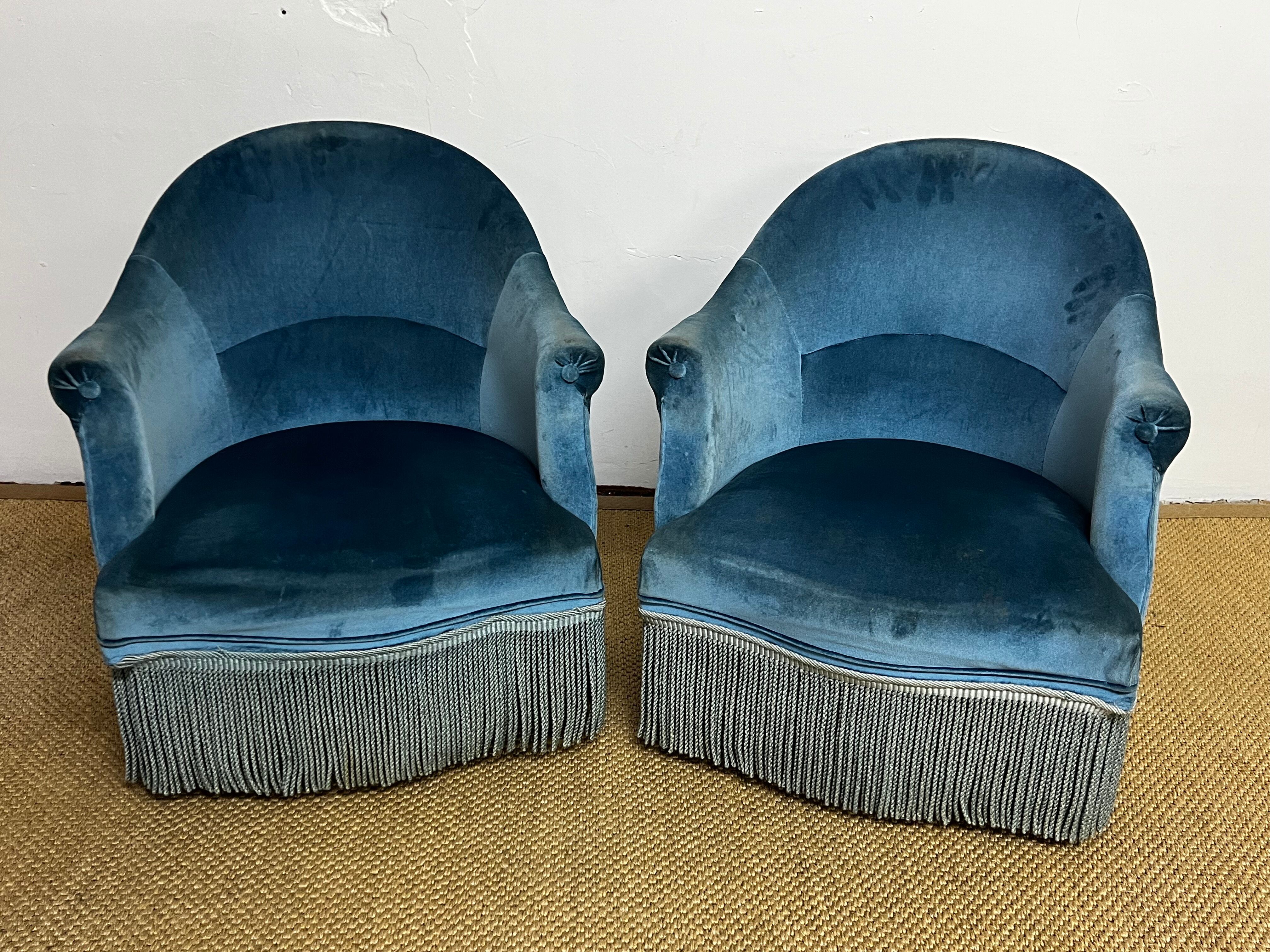 Pair of toad armchairs