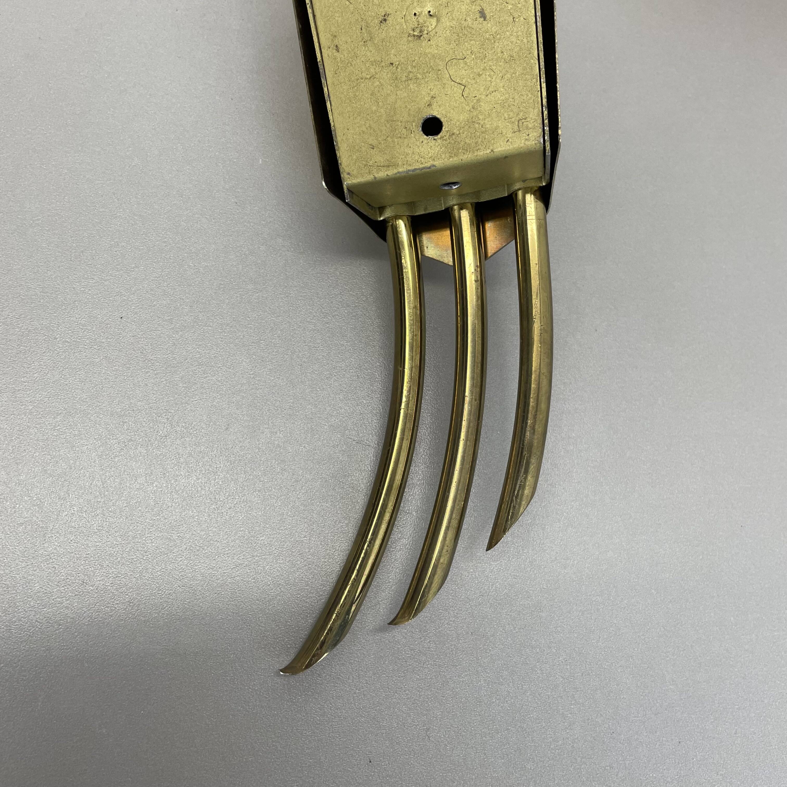 rare minimalist 53cm Brass Stilnovo Style Theatre Wall Light Sconce, Italy 1950s