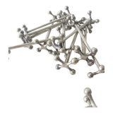 Art deco knife holder in silver metal