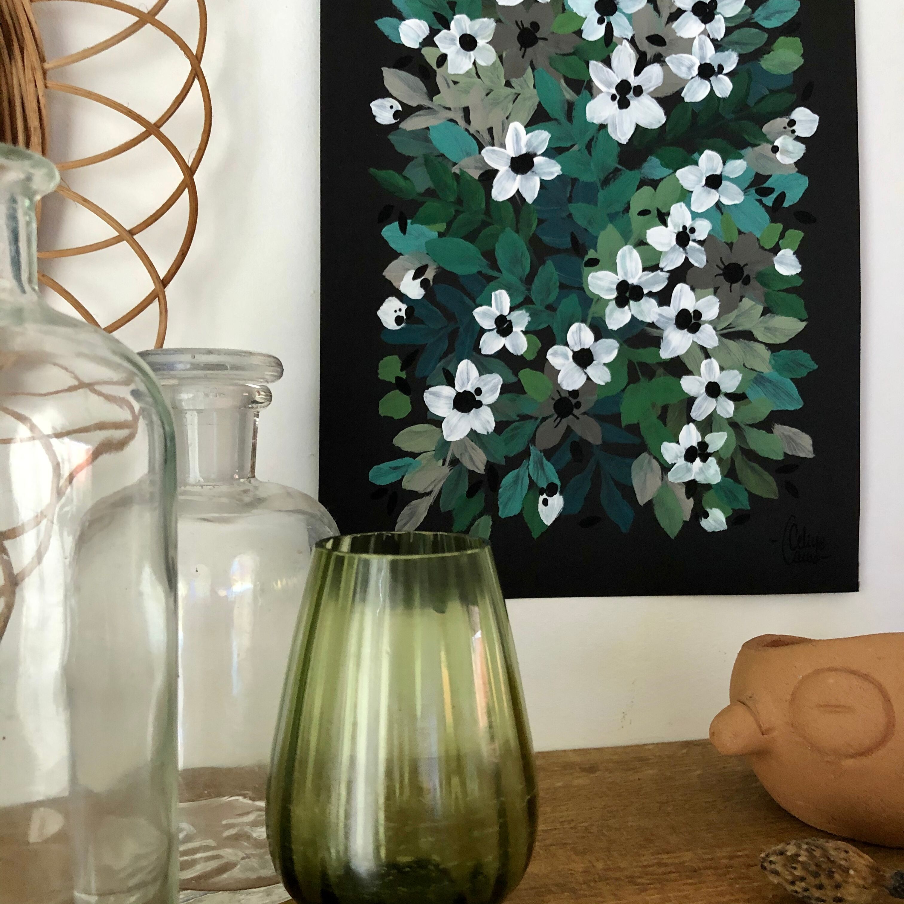 Peinture fleurs d’hiver