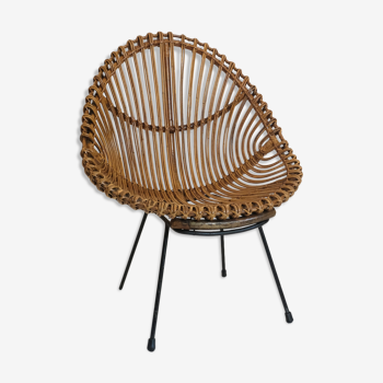 Italian rattan armchair from the 1960