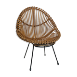 Italian rattan armchair from the 1960