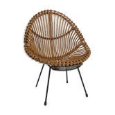 Fauteuil en rotin italien des années 60
