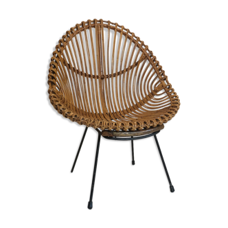 Italian rattan armchair from the 1960
