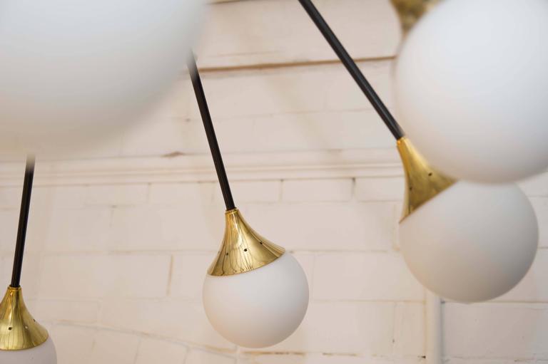 Italian metal and brass chandelier