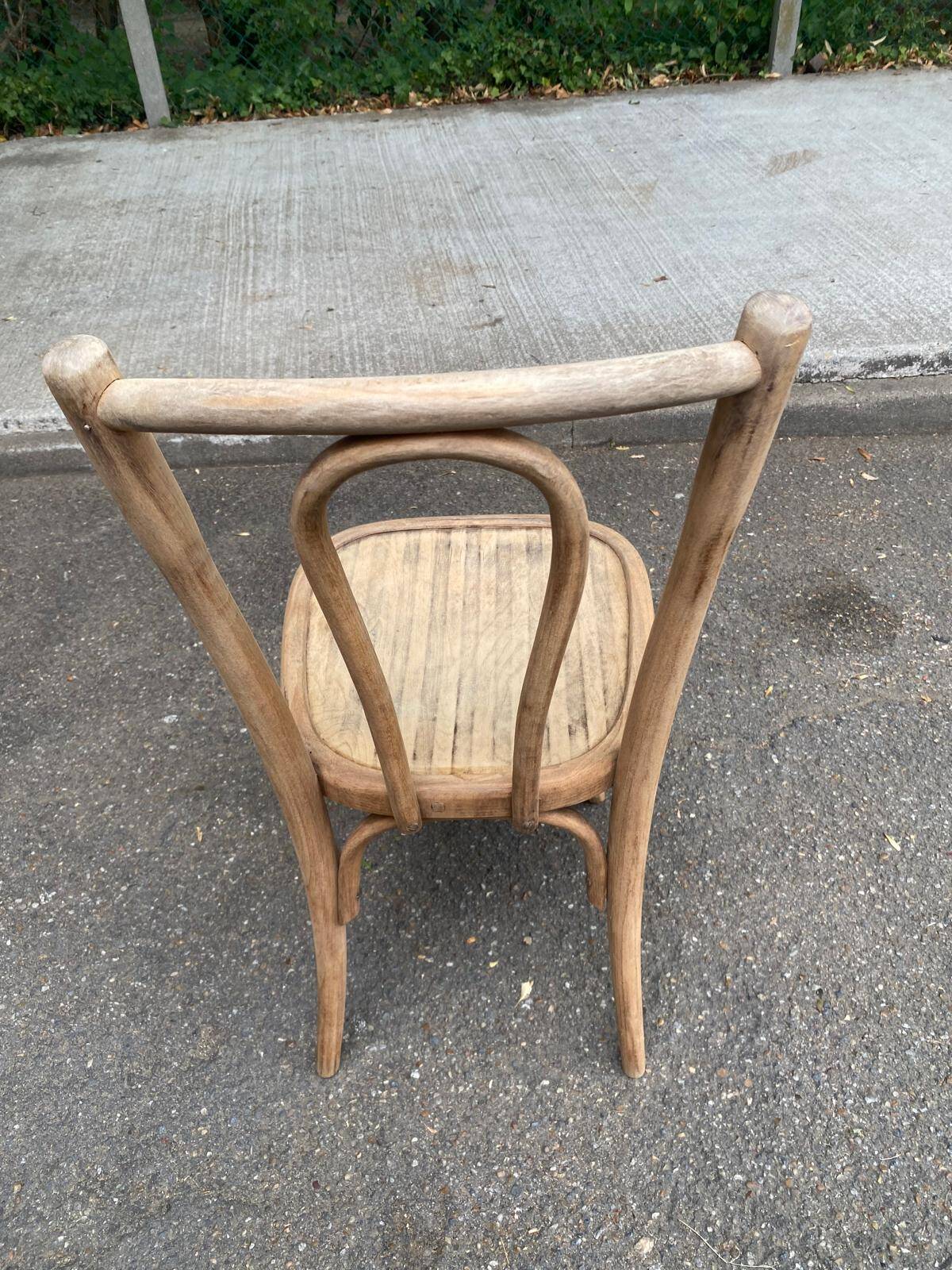 Stripped bentwood bistro chair Thonet no. 18