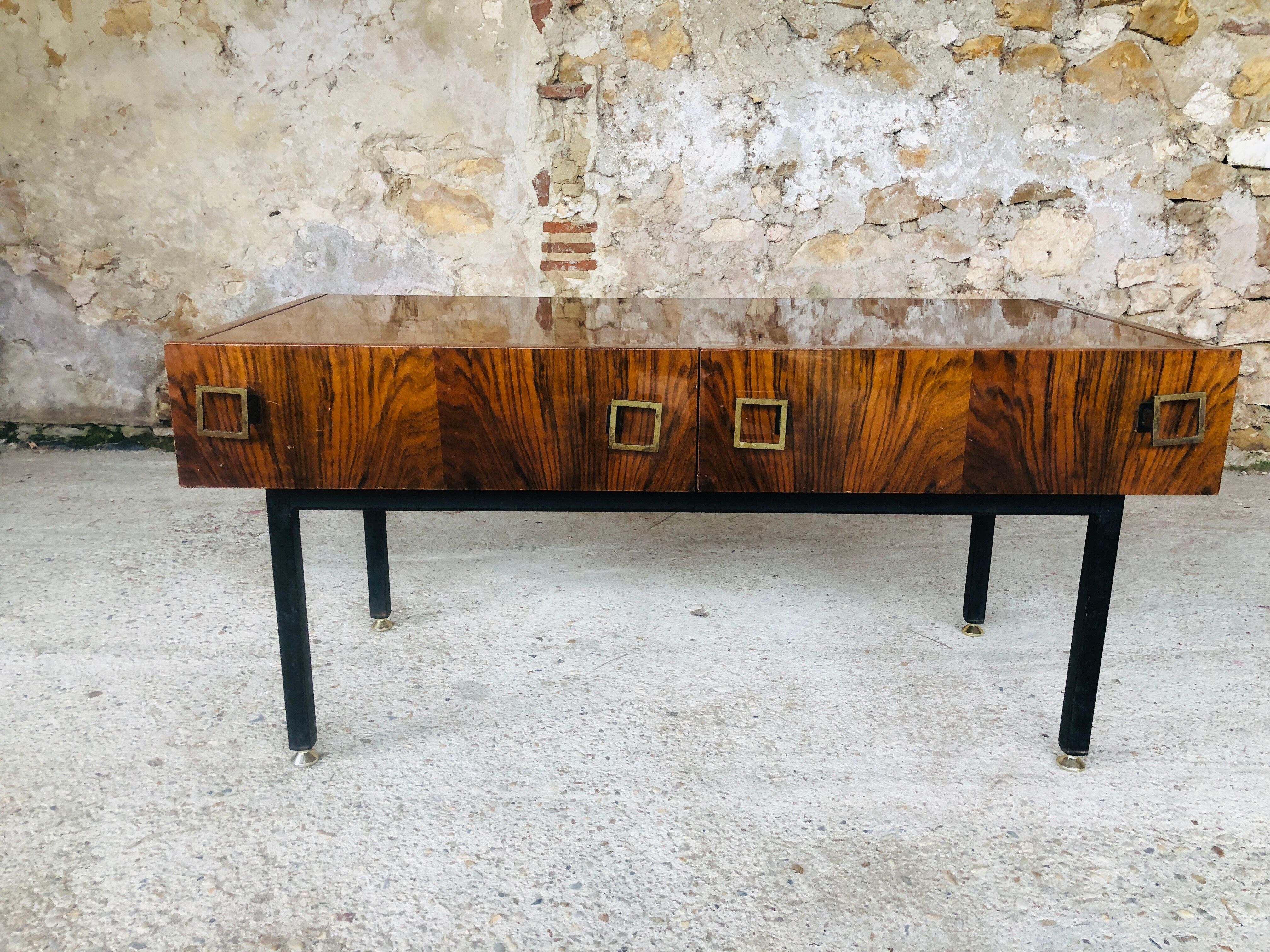 Console / Coiffeuse vintage en palissandre de Rio années 70