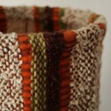 Vintage table lamp in wood and knitted wool