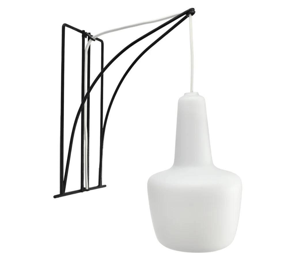 Modernist wall light with metal and glass wire