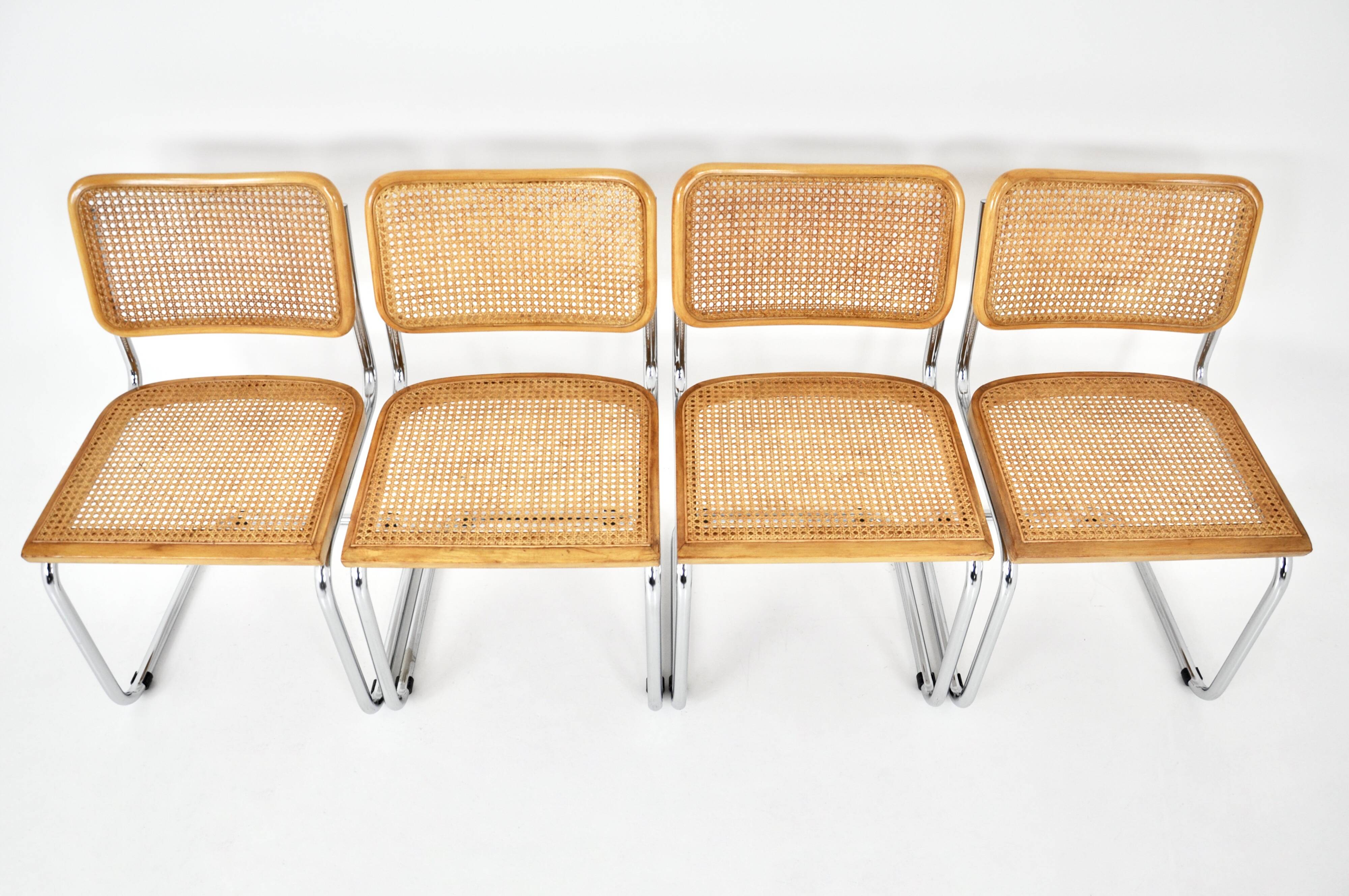 Ensemble de 4 chaises style B32 par Marcel Breuer