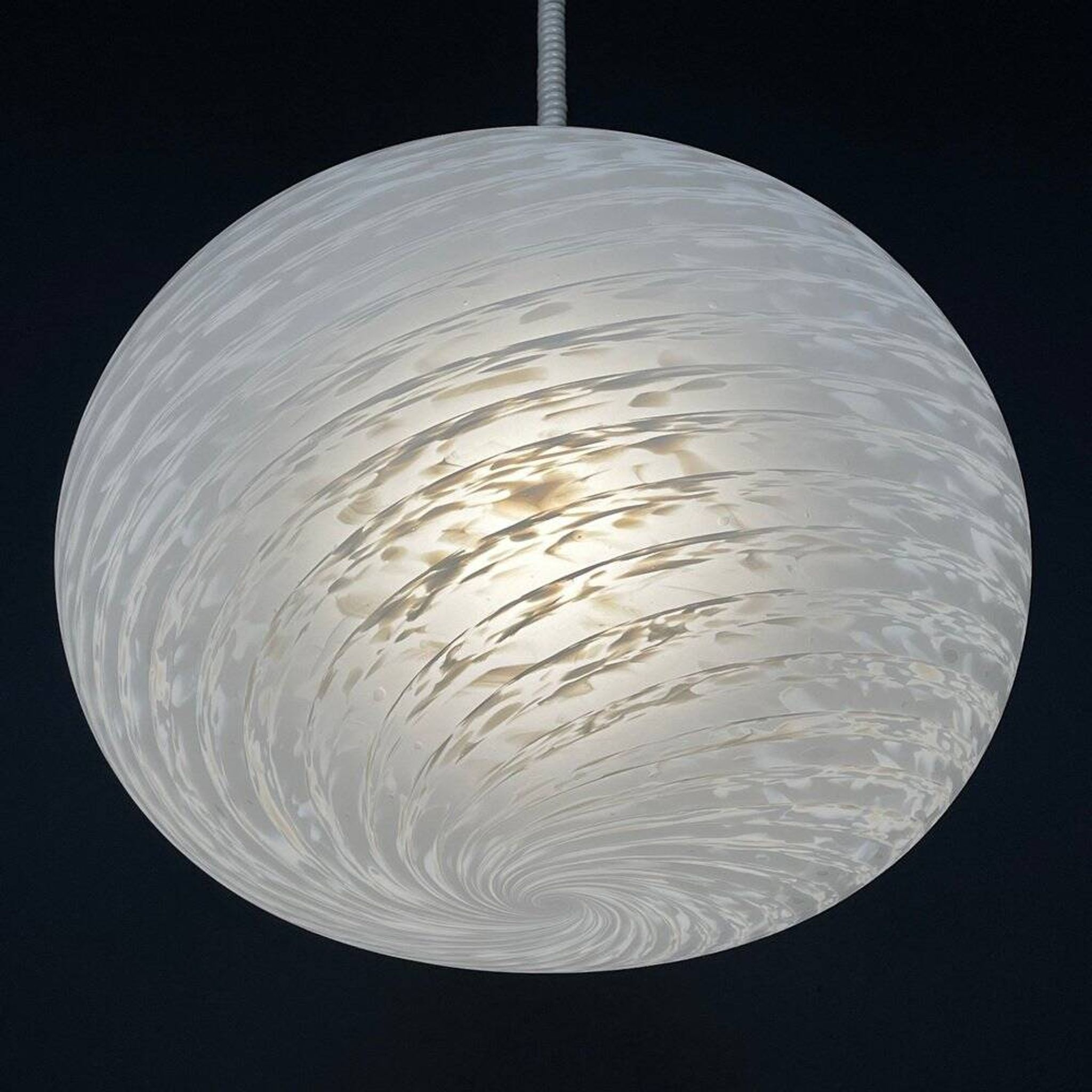 Large swirling Murano glass pendant lamp from Vetri Murano, Italy, 1970s.