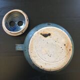 Blue stoneware teapot