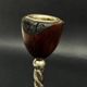 Pair of vintage candle holders in twisted wood and metal – Scandinavian design