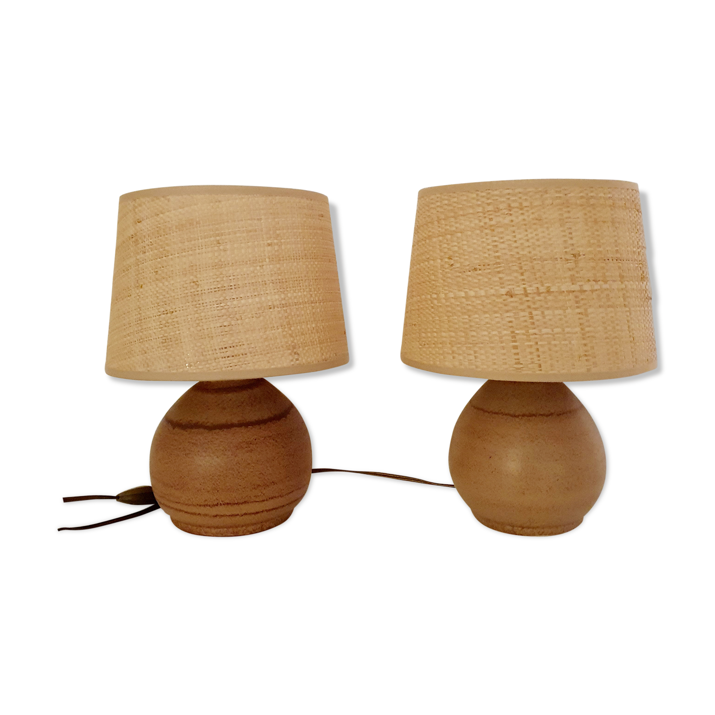 Pair of ceramic bedside lamps
