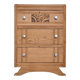 Art Deco chest of drawers curved legs raw wood