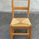 4 solid wood kitchen chairs with rush seats