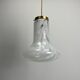 Suspension in cloudy and transparent white glass, Italian, 1960.