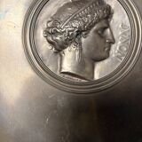 Antique Gilded Bronze Cup 19th Century Barbedienne, Relief of Juno after Levillain